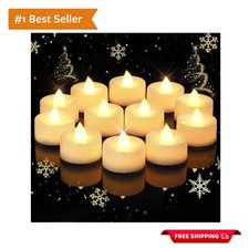 Realistic  Portable 12 Pack LED Tea Lights - Ideal for Events  Home Decor