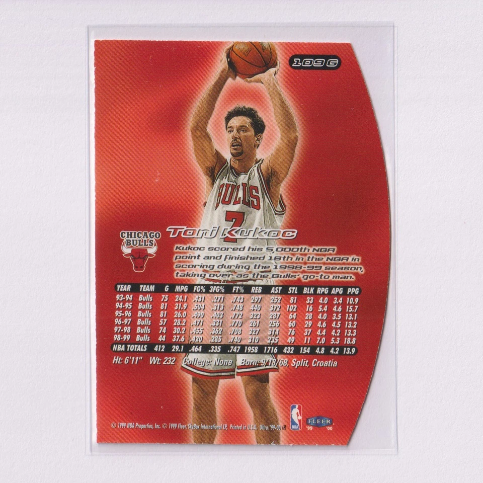 1999-00 Fleer Ultra Gold Medallion #109G Toni Kukoc (A) - Image 2 of 2