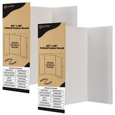 White Trifold Presentation Board 36" x 48" Pack of 2 Self-Adhesive Science ...