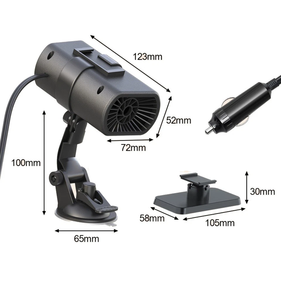 Portable 12V 65W Car Heater Defroster for Windshield Suitable for Cars Trucks - Image 2 of 4