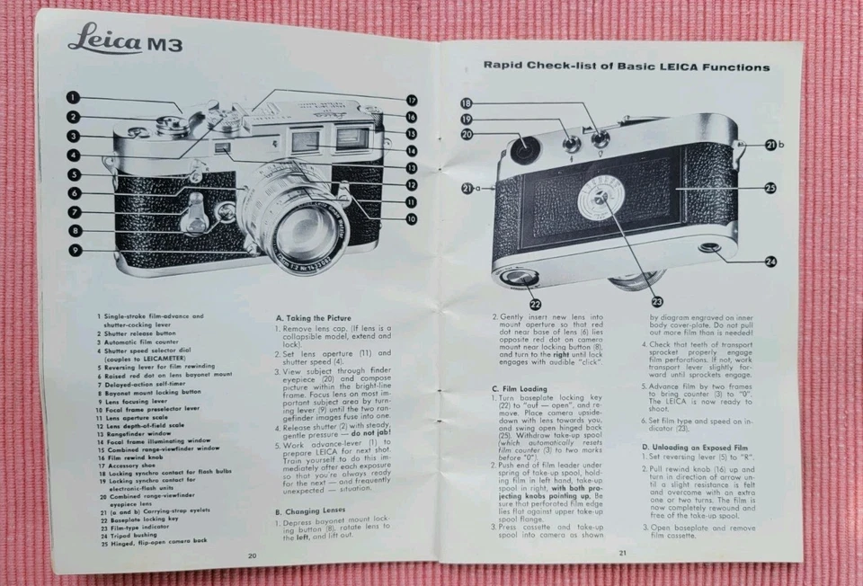 INSTRUCCIONES de uso de la cámara Leica modelos M1, 2,3 y 4. Reimpresión Hove Foto 4 de 4