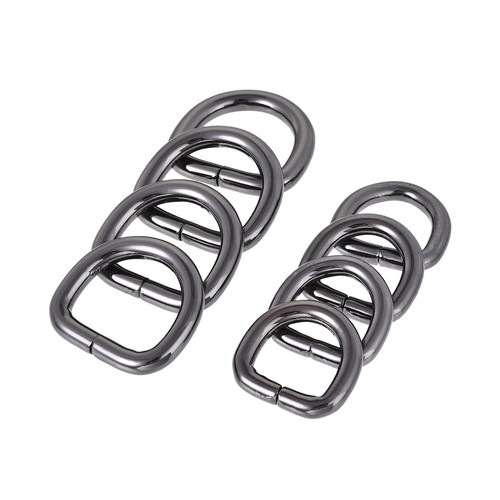 Metal D Ring 0.63"(16mm) 0.79"(20mm) D-Rings Buckle Black, Total 12pcs - Picture 1 of 5