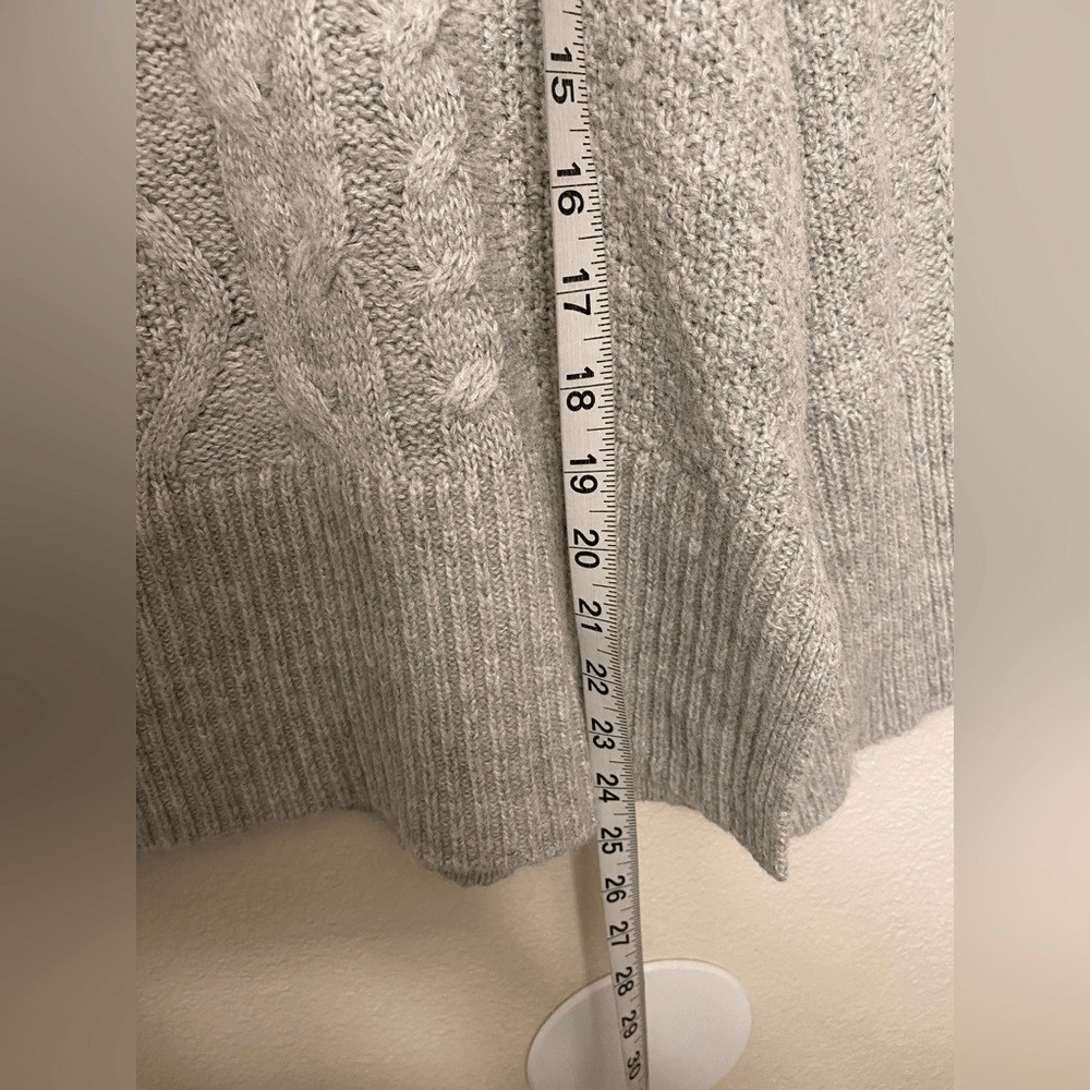 Gap gray Cable turtleneck chunky wool alpaca blen… - image 5
