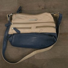 STONE MOUNTAIN beige and blue shoulder bag
