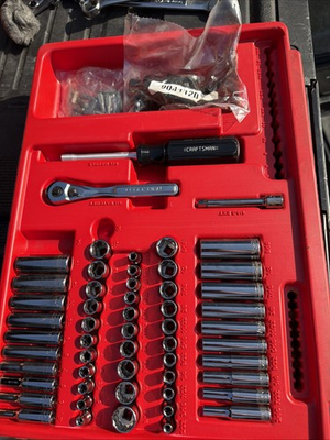 #ad 78pc Sears Craftsman USA 1 4” Socket Set In Red Tray Most New Drive Handle $150.00