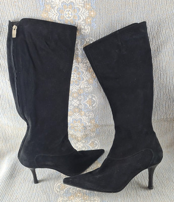Sergio Rossi Damen Wildleder Stiefel - schwarz - Größe 37
