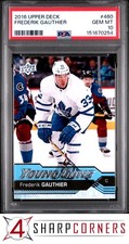2016 UPPER DECK #460 FREDERIK GAUTHIER RC YOUNG GUNS MAPLE LEAFS PSA 10