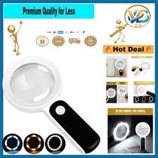 Magnifying Glass with Light 3X 80mm Large Lens LED Reading Light for Seniors