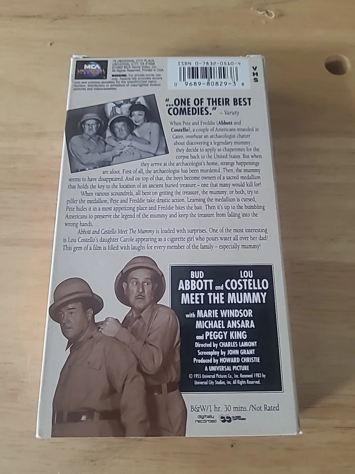 Abbott and Costello Meet the Mummy VHS 90s Universal Monsters - Image 2 of 4