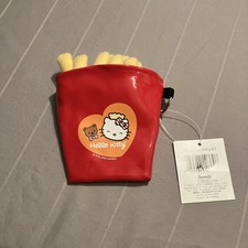 Hello Kitty  Friends Sanrio Red Vinyl, with Fuzzy Fries 2003 Coin Purse/Charm
