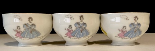 VTGRARE! Lefton China Snack Plate& Cups Victorian Style Girls Tea Party Set Of 7 - Picture 8 of 24