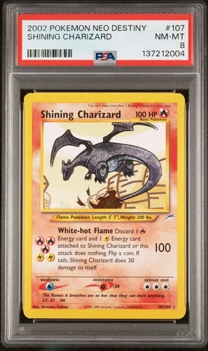 2002 POKEMON NEO DESTINY #107 SHINING CHARIZARD PSA 8