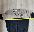 VTG Carmel Sweater Golfer Black Beige Size L Heavyweight V-Neck Made In USA — photo 6