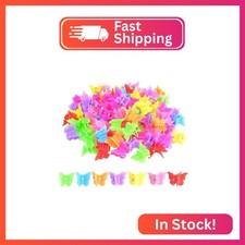 100 Packs Assorted Color Butterfly Hair Clips, Bantoye Beautiful Mini Hair Acces