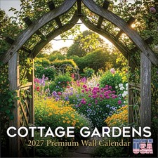 Cottage Gardens 2027 Calendar with Bonus Months 12x12 Floral Nature Decor Gift
