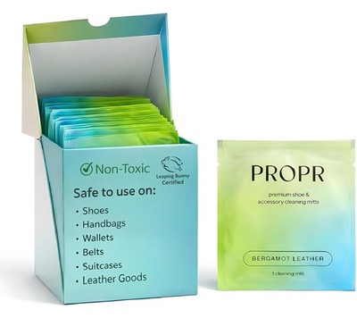 Premium Shoe Cleaning Mitt (30 Pack)   Individually Wrapped Travel Shoes Clea...