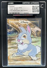 Marketplace image: 2025 Topps Chrome Disney Thumper Neil Camera Artist Sketch #1/1 CGC Authentic