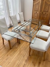 Wohnzimmertisch Esstisch Glas hochwertiges Design rechteckig