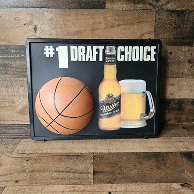 1989 MGD Miller Genuine Draft Beer Basketball 3D #1 Choice Lighted Sign