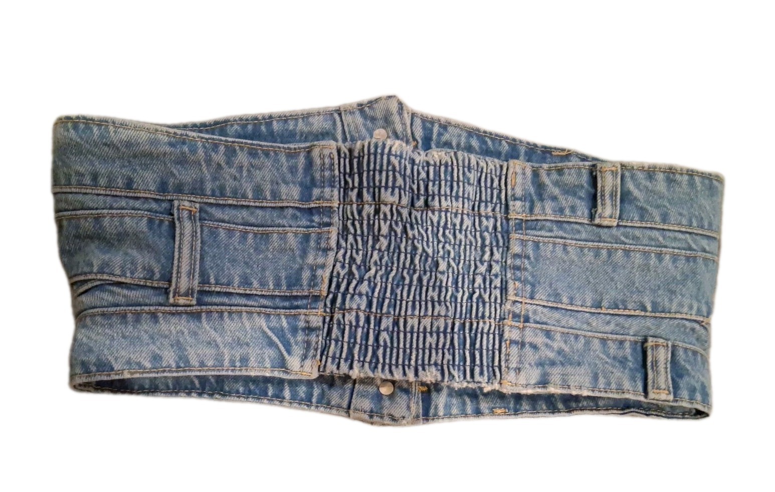 ZARA TRF Denim Bandeau Top Women's Large Blue image 4