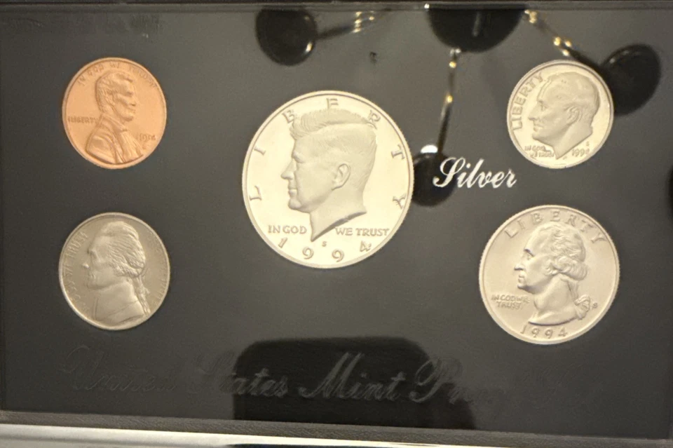 1994-s Premier SILVER Proof Set. Coins in Mint Made Custom Display Box - Image 4 of 4
