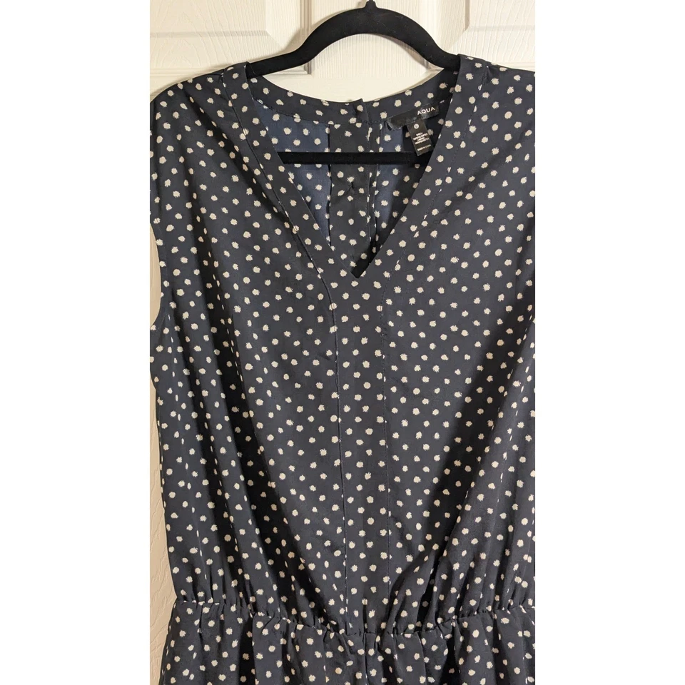 Mameluco para mujer AQUA negro a lunares cuello en V sin mangas informal talla L Foto 2 de 4