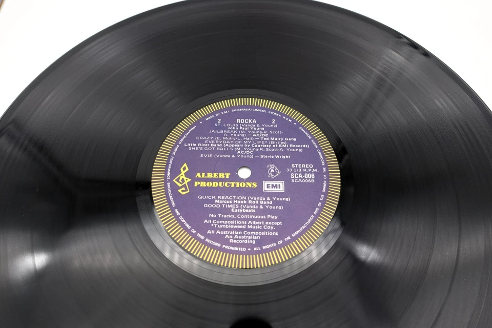 Rocka AC/DC Various Artists Vinyl LP Record 1976 OZ Blue Roo 1st Press + Insert - Image 3 of 4