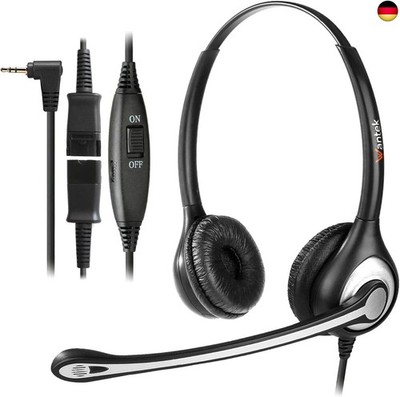 2.5 mm Wireless Telephone Headset with Noise Cancelling Microphone, Wantek