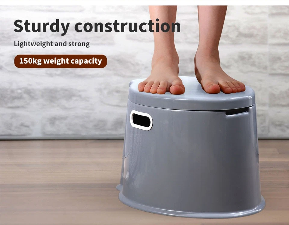 6L Camping Toilet Outdoor Portable Potty Caravan Travel Boating Bucket Brush - image 3 of 4