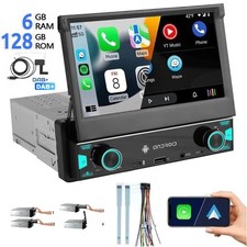 6+128GB Android 14 Autoradio mit Apple Carplay GPS NAVI WIFI RDS DAB Single 1DIN