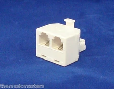 Modular TELEPHONE Line Cable Wall Outlet SPLITTER Double Jack Connector VWLTW
