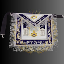 Masonic Regalia Past Master Premium Quality Full Embroidered Apron