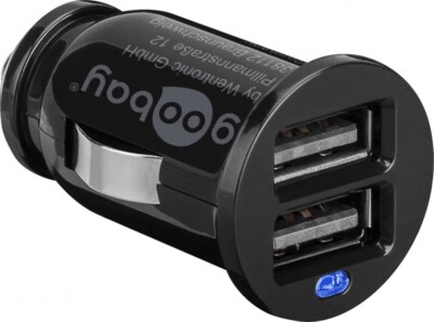 USB Kfz-Ladegerät ''Duo 2A'' In 12V=, Out 5V= 2100mA gesamt,  2x USB 