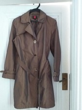 Gallery Brand M Bronze-brown Women's Lined Trenchcoat W/ Multiple Signs Of Wear