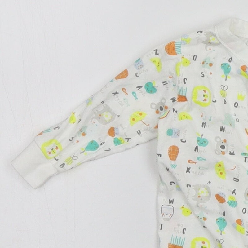 Minoti Baby White Cotton Blend Babygrow Size 0-3 Months image 3