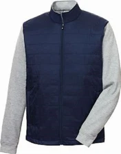 NWT FootJoy Full-Zip Hybrid Golf Jacket, Navy / Heather Grey, Large, 25209