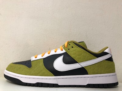 Nike By You Dunk Low Croc Olive Green White Black FJ2253-901 Men's