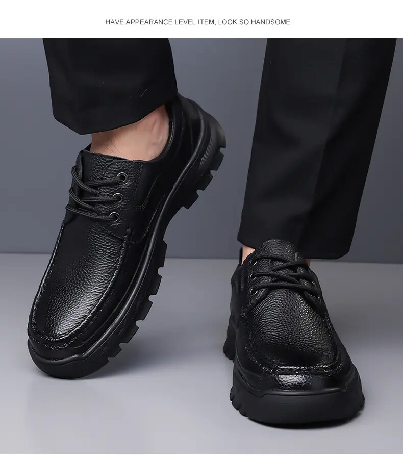 Men Lace Up Casual Dress Business Real Leather Fashion Shoes Driving