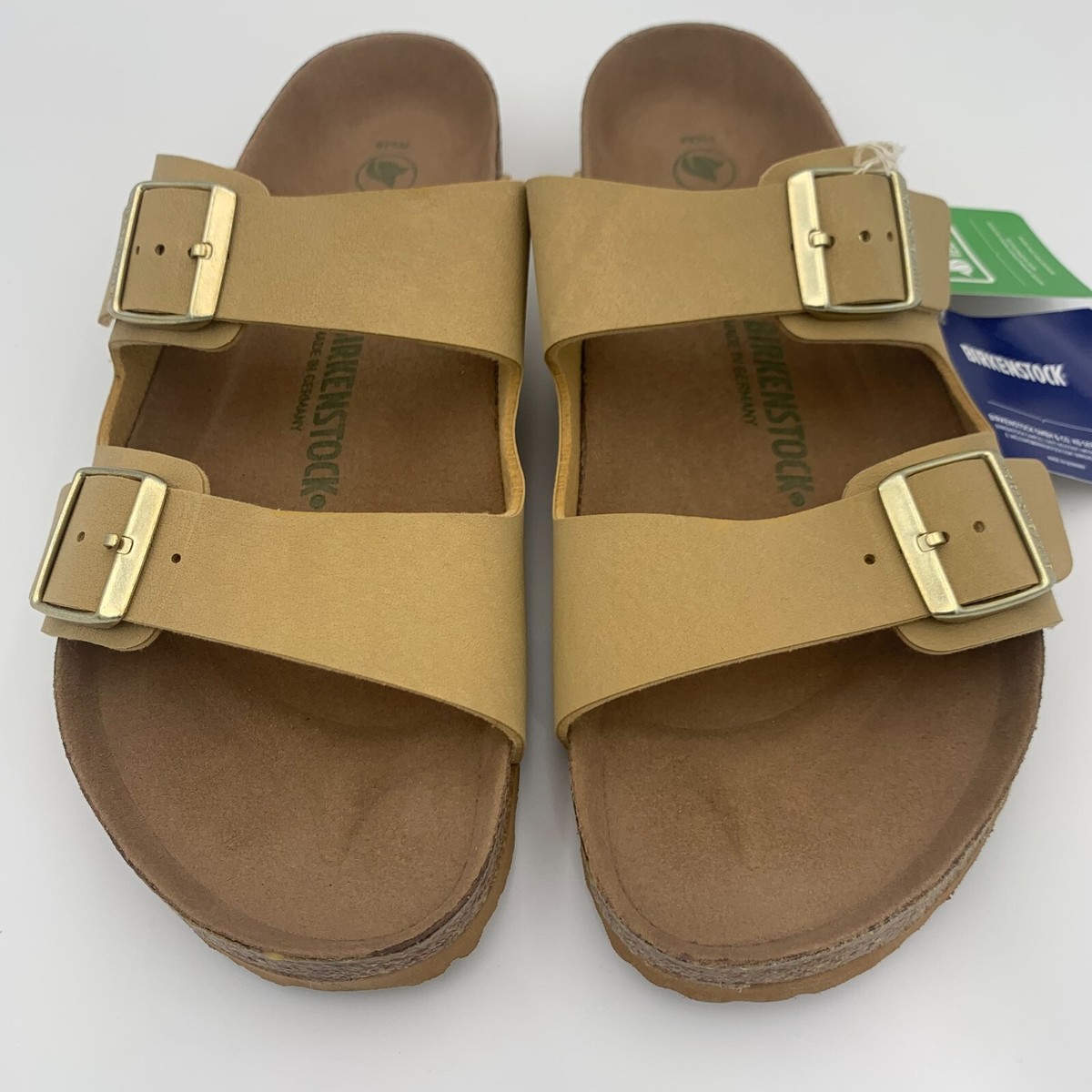 Birkenstock New w/o Box Arizona Latte Cream Birkibuc Vegan Narrow Select  Size