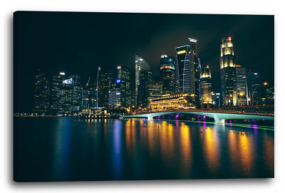 Wandbild Big City at night Asia Shanghai Asien Stadtebilder Skyline Nacht light