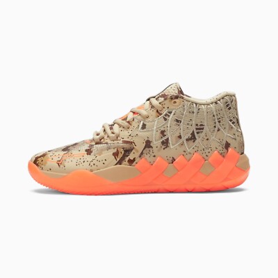 Puma Lamelo Ball Digital Camo Pale Khaki Ultra Orange Brown