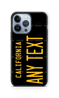 Custom California Black Personalize License Plate Phone Case for iPhone Samsung