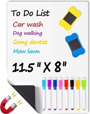 11Pcs Magnetic Whiteboard for Fridge, 11.5 X 8 Inch Small Magnetic Dry Erase Boa