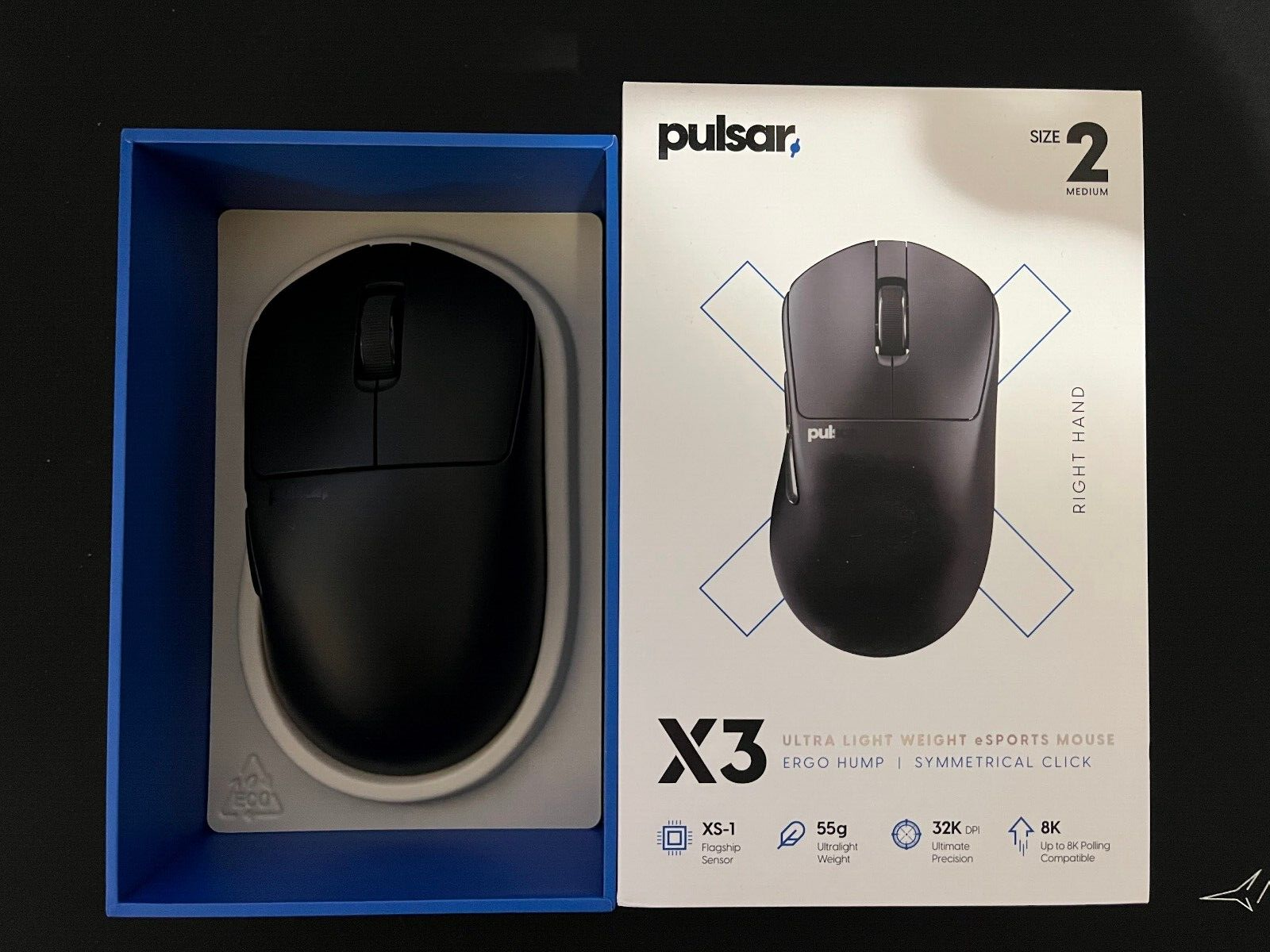 Pulsar X3 Gaming Mouse Size 2 (Medium) - Black