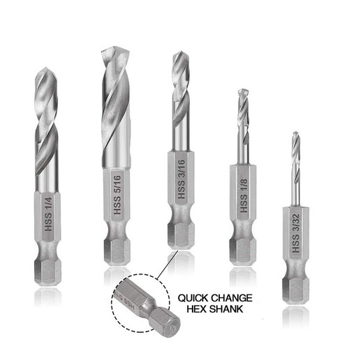 5pcs Stubby Drill Bits Set For Metal 