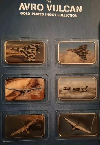 Avro Vulcan 24ct Gold Plated Proof ingot collection Full set. - Picture 7 of 8