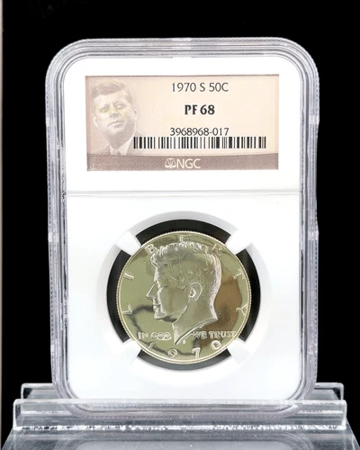 1970 S NGC PF68 Proof Kennedy Half Dollar WHITE COIN JFK 50C #768