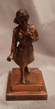 Vintage Marjorie Dangrfield Copper Girl Scout Figurine Signed 1953