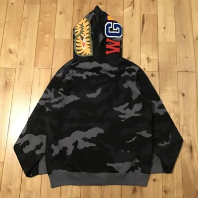 BAPE Shark full zip hoodie woodland camo a bathing ape NIGO