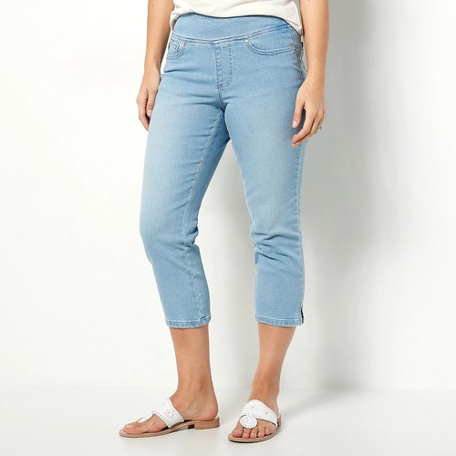 Belle Kim Gravel Size 30W TruTemp_Denim Cropped Slim-Fit Jean LIGHT WASH A491508 - Picture 1 of 2